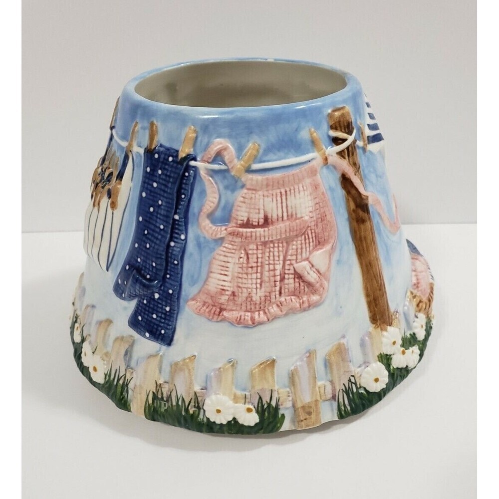 Yankee Candle Laundry Day Candle Jar Shade Clothesline Fence Large Candle Topper